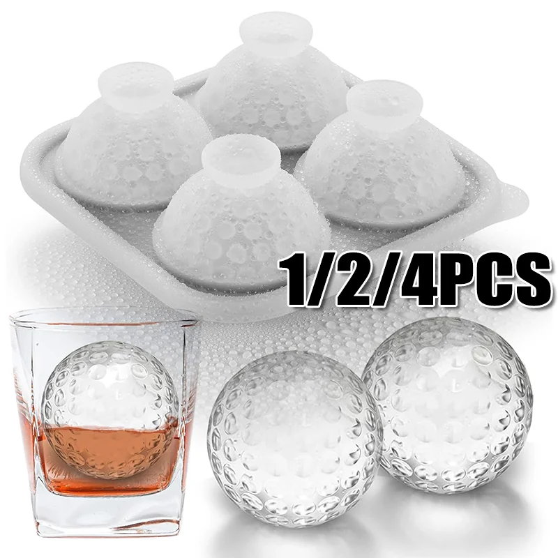 Big Golf Ice Ball Maker Large Silicone Ice Cube Tray With Lid Ice Mold For Whiskey Bourbon Cocktails Drinks Home Bar Accessories