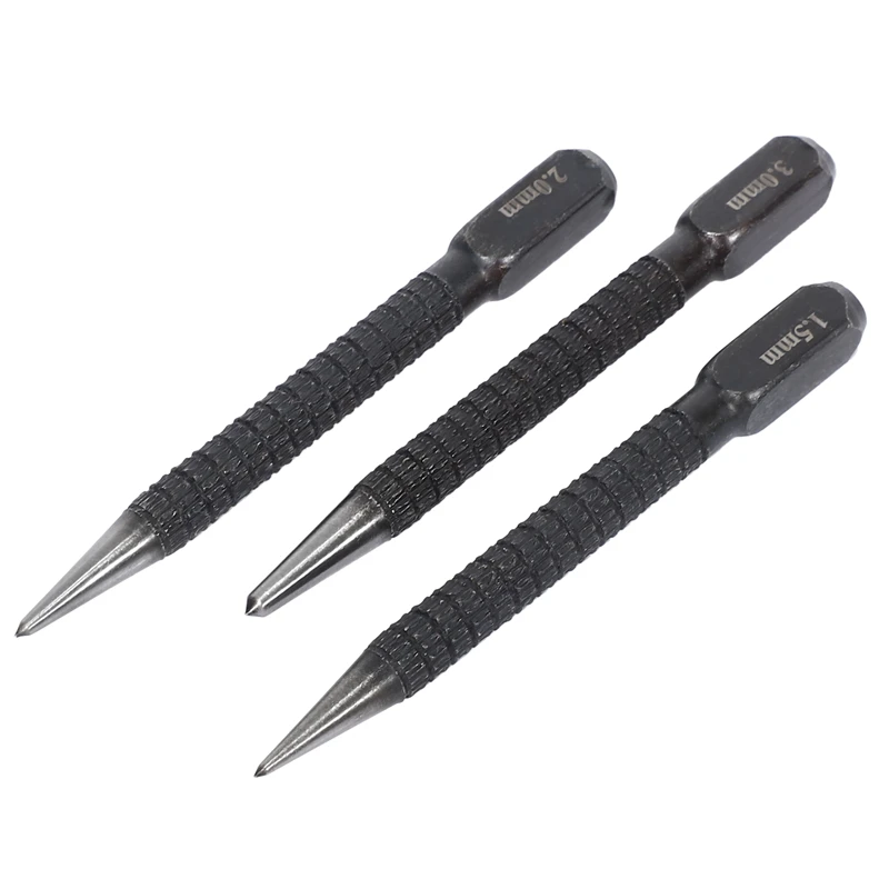 3 szt. Zestaw stempli ze stali wysokowęglowej 10Cm antypoślizgowy stempel do narzędzie do wiercenia do znakowania drewna ze stali stopowej