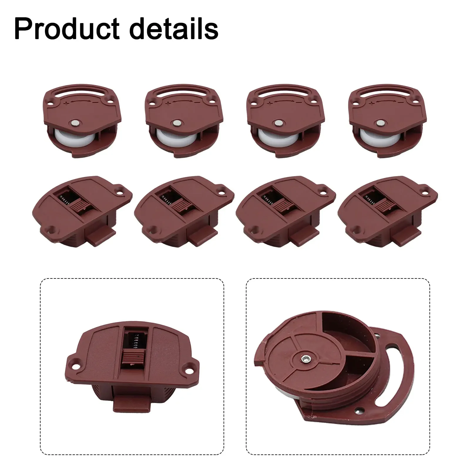 Sliding Door Wheels and Nylon Guides 48Pairs for Wardrobe Closets Plastic Rollers Compatible with Sliding Door Systems