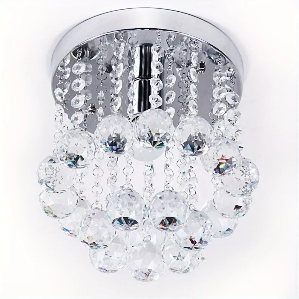 Luxury Crystal Ceiling Light E27 Bulb 80V-265V for Living Room Dining Hallway Chandelier