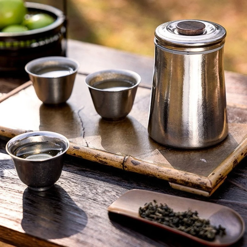 

Pure titanium travel tea set complete set of high-grade with filter