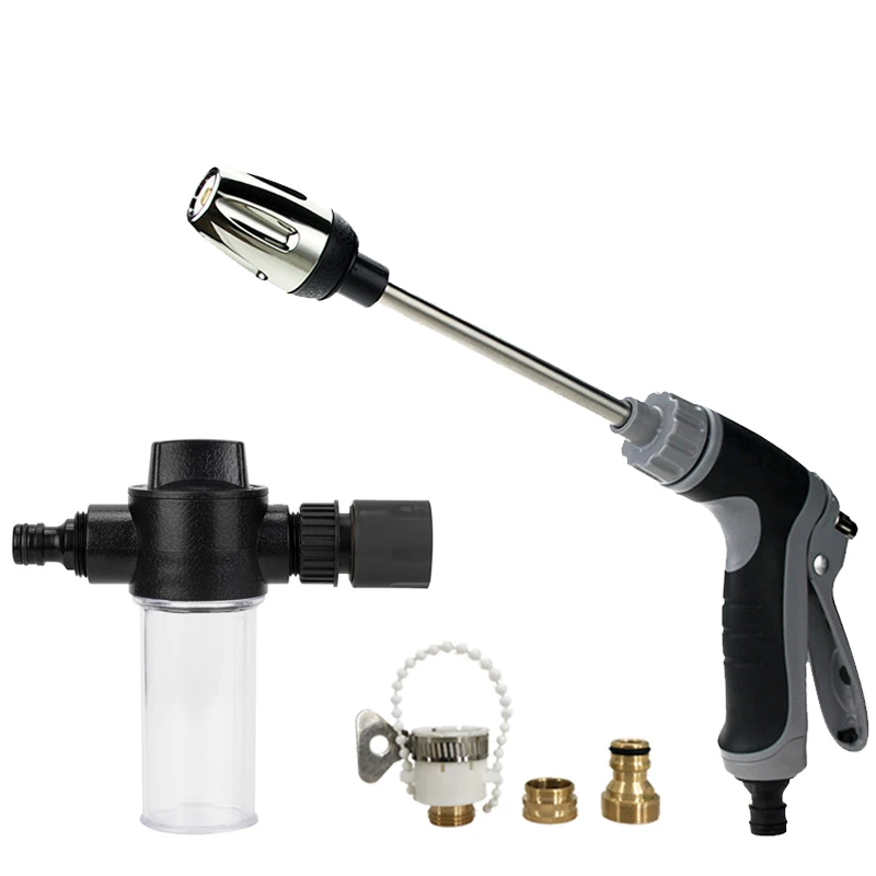 Garden Irrigation Cleaning Machine With Adjustable High Pressure, Equipped With Foam Kettle And High-Pressure Car Washing Gun