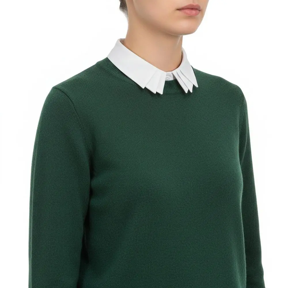 Fashion Multi-layer Removable Fake Collar Button Pleated Detachable Collar Polyester White False Collar Dresses