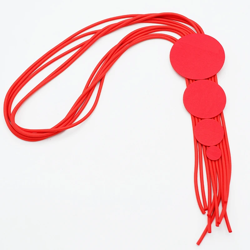 Ukebay New Gothic Red Rubber Jewelry Necklace Tassel Design Women's Jewellery Party Birthday Gift Ethnic Style Jewelry Necklaces image 4