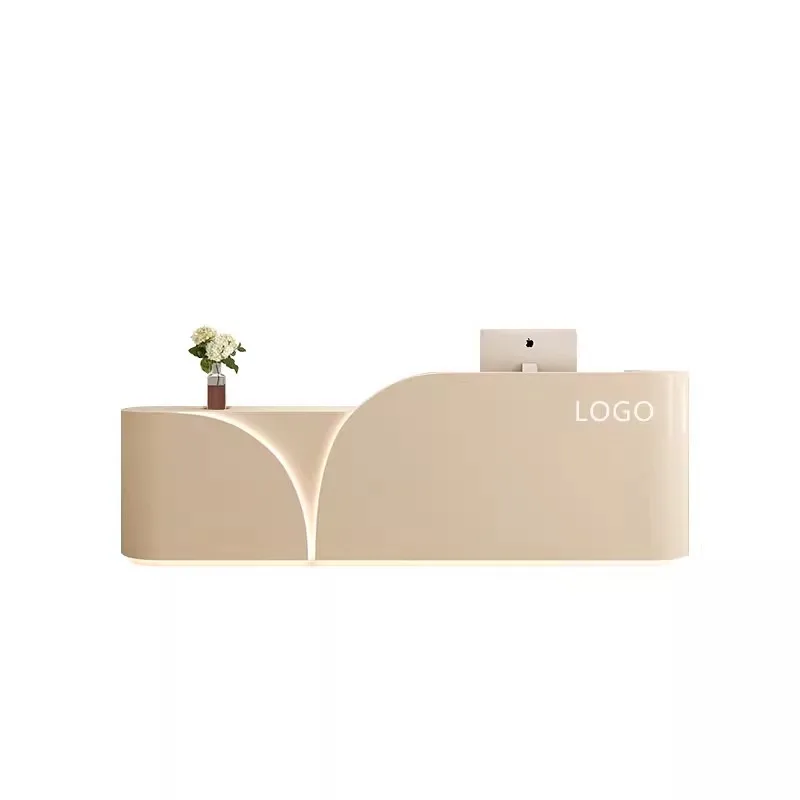 Simple modern beauty salon checkout page Medical beauty dental company reception desk Dental shop reception desk Small bar table