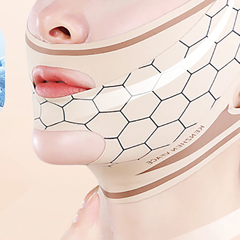 Mento Guancia Benda dimagrante Linea a forma di V Maschera di sollevamento Maschera per il viso in poliestere elastico Bellezza Salute Fascia antirughe Fascia per dormire