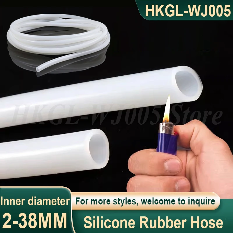 ID 2-38mm Industrial Grade Silicone Rubber Hose Translucent Silicone Rubber Pipe Flexible Nontoxic Silicone Tube Customizable