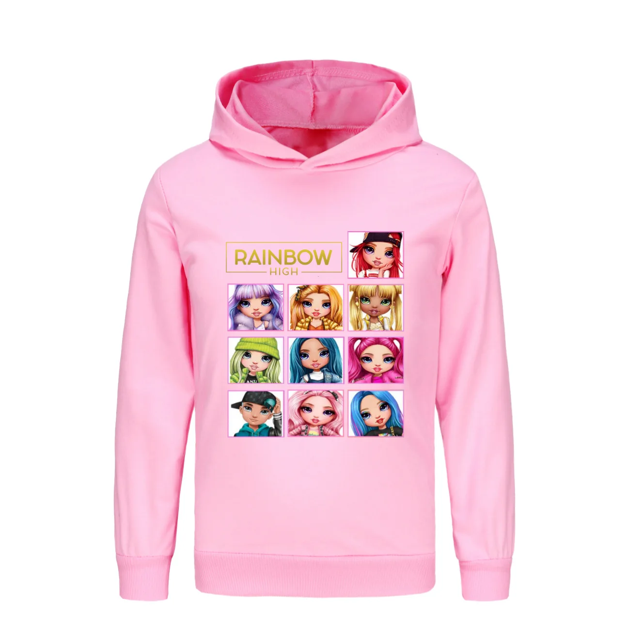 Herfst Kinder Meisjes Sweatshirt Jongens Regenboog Hoge Hoodies Hoodies Lange Mouw Hoodie T-Shirt Top Tieners Verjaardagscadeau Kinderkleding