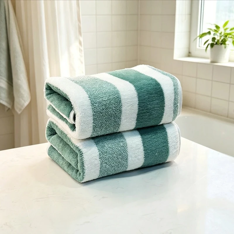 2-pack towels with strong water absorption, quick drying, no shedding, and durability - very suitable for home, beach, and face