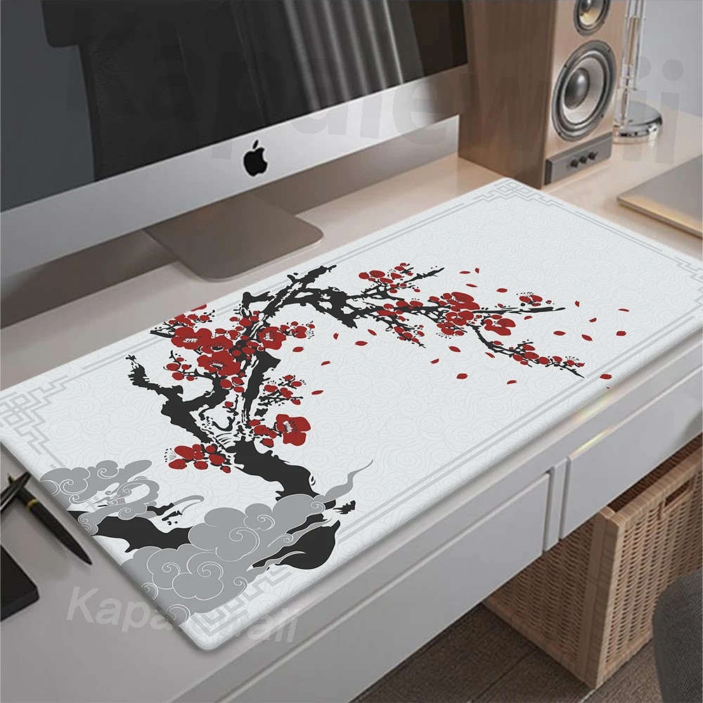 

Cherry Blossom Mouse Pad Large Gaming Mouse Mat Computer Gamer Locking Edge Mousepad Office Rubber Desk Mat Sakura Keyboard Pads