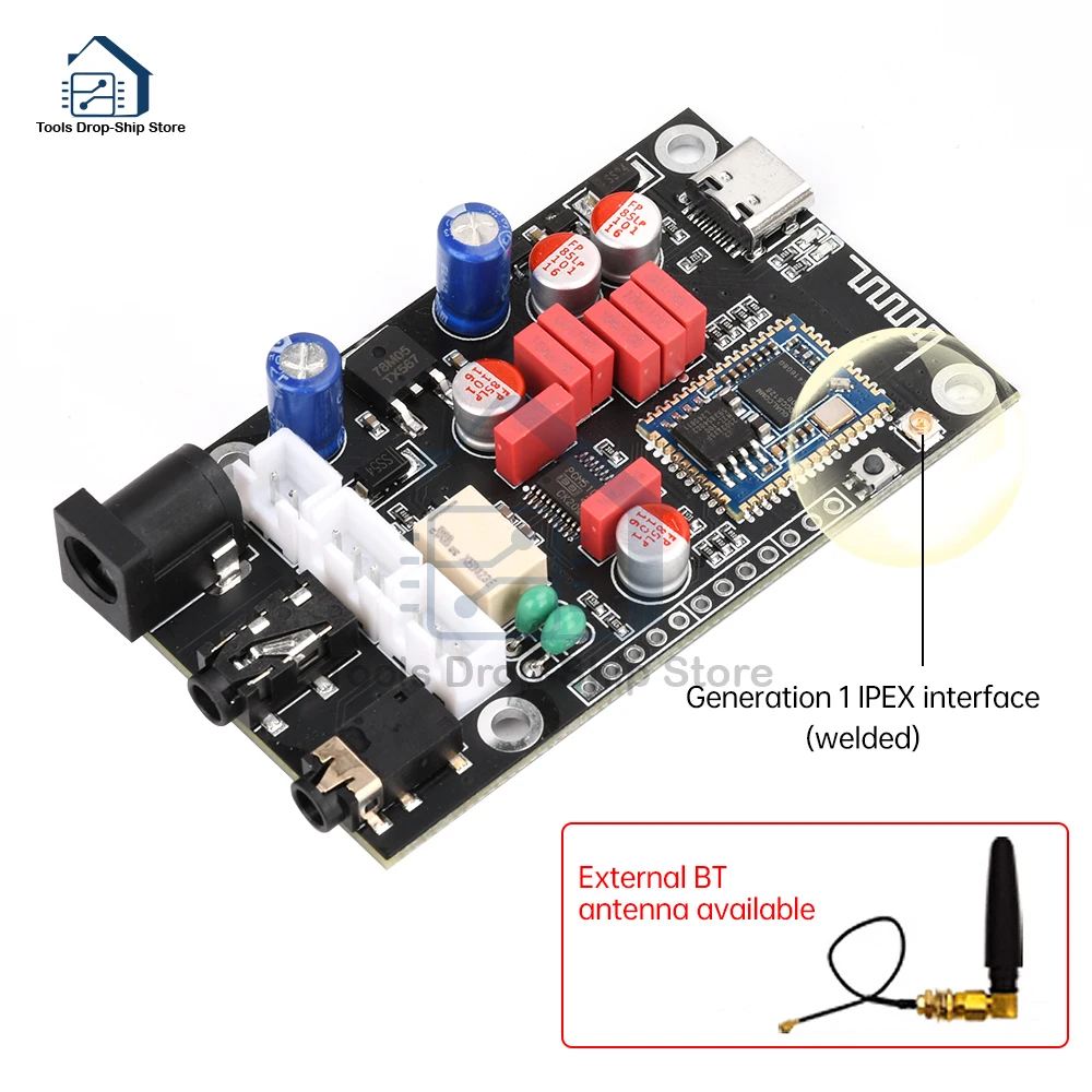 DC8-24V XY-LA02 QCC5125 Audio Decoder Board BT5.1 Lossless Decoding Board APTX LDAC Lossless HD Sound Quality Receiver Board