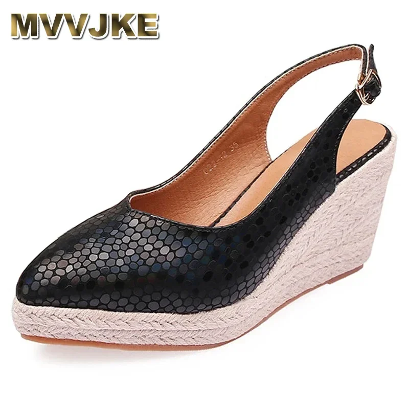 

Женские Новые сандалии на высоком каблуке с острым носком, женские сандалии из пеньковой соломы на платформе, обувь для женщин