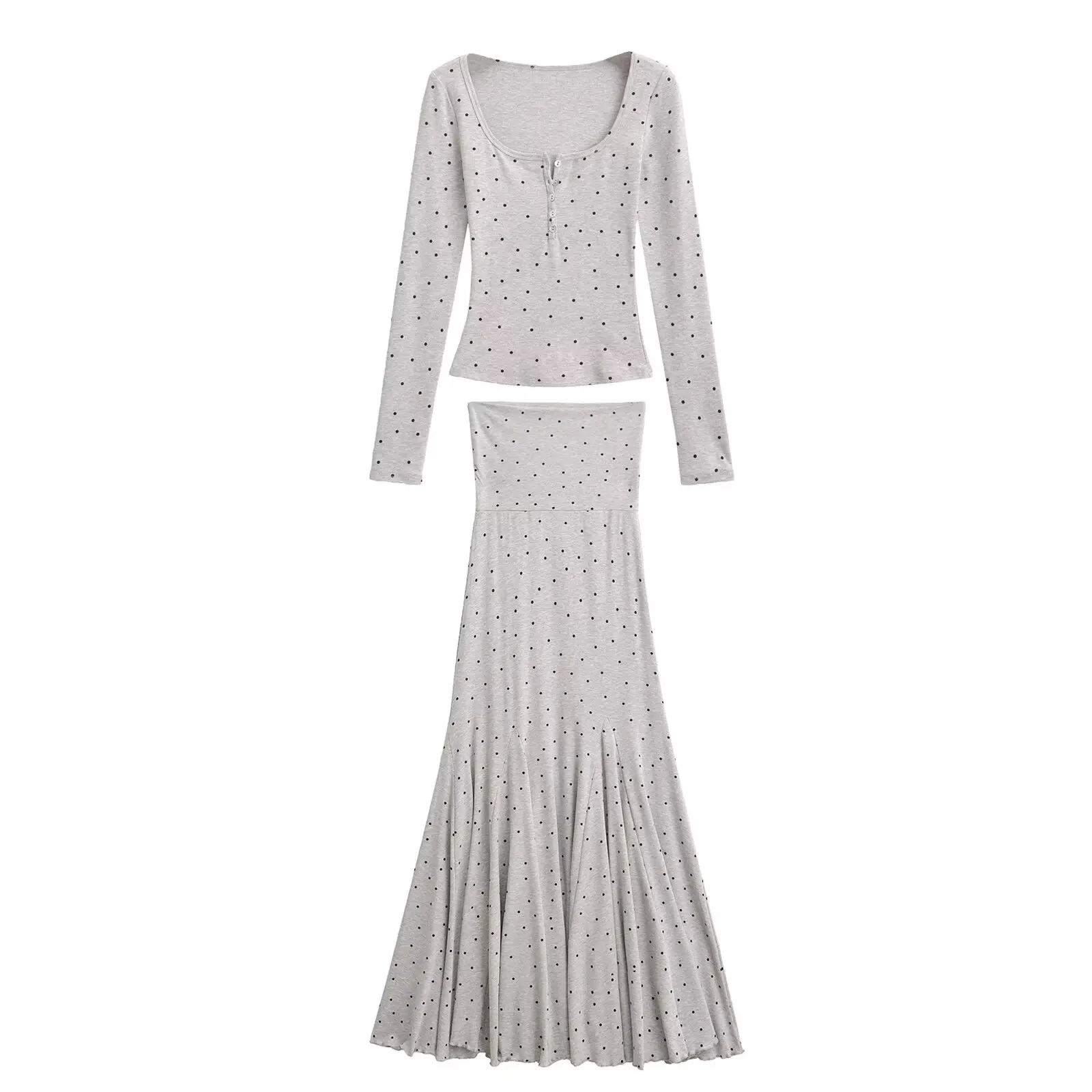 

Плиссированная юбка Fi Tail с высокой талией Spicy Girl Long Sve, комплект модной весенней коллекции 2024, женский ансамбль