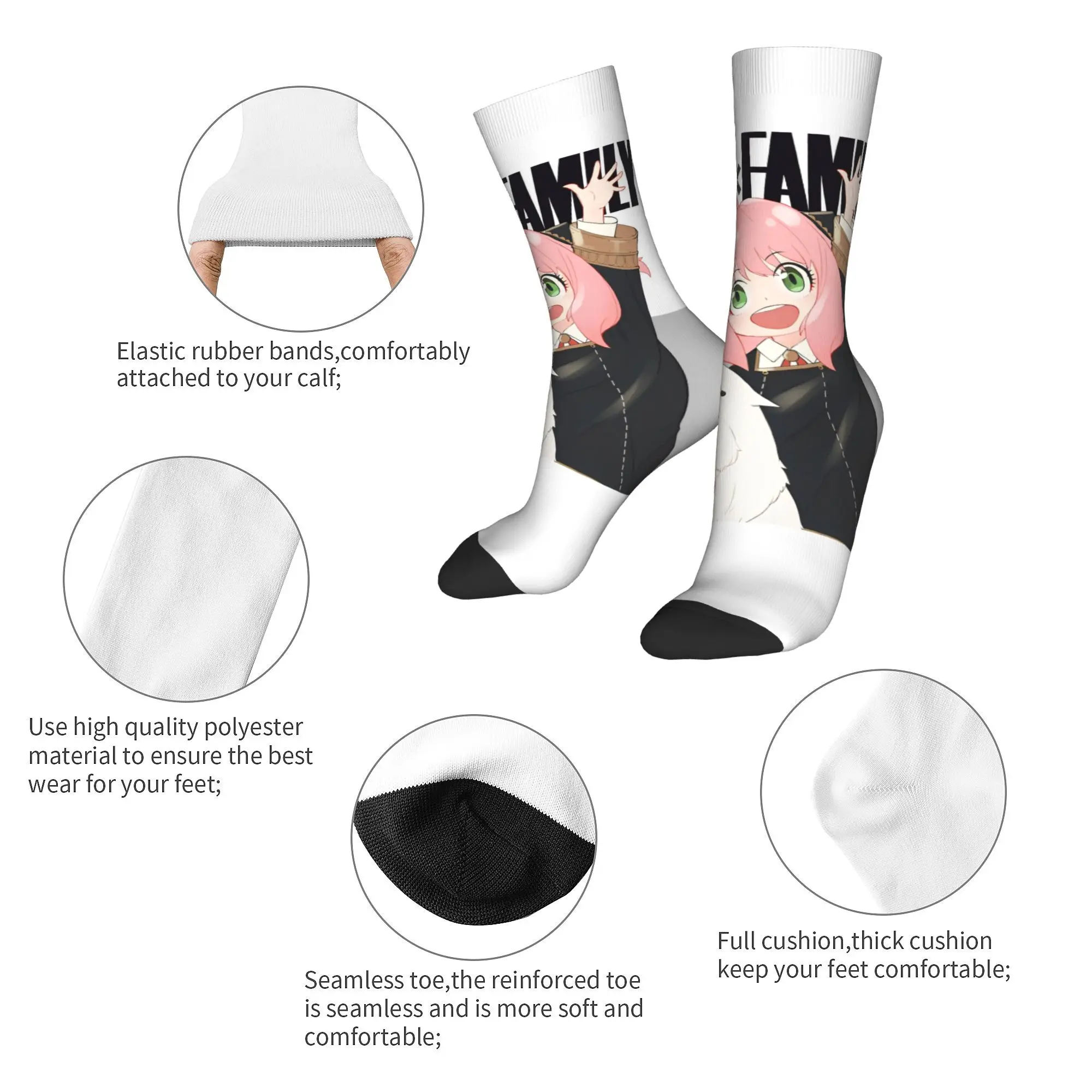 Novelty  Men Women Socks Spy X Family girls manga anime  Accessories Soft  Graphic Stockings All Season