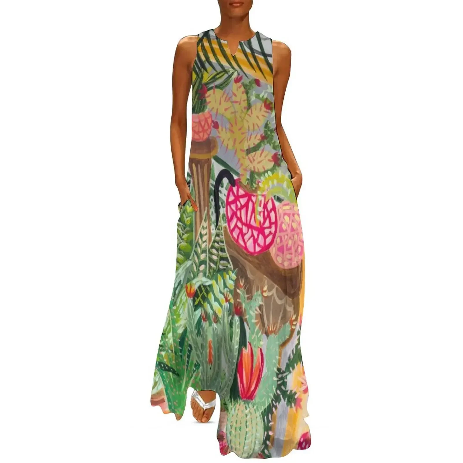 

Black cat in the garden Long Dress dresses for special events dress korean style ladies dresses for special occasions Dress