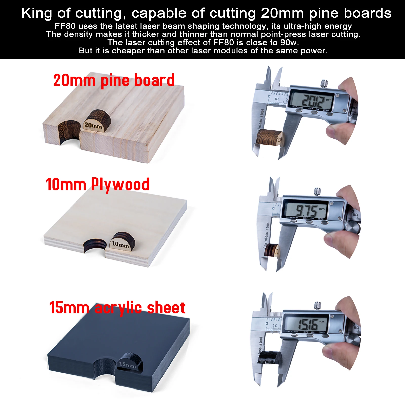 Zbaitu gravador do laser cortador 80w cnc máquina de corte a laser assistida por ar FF80-EAIR módulo a laser máquina cnc para madeira