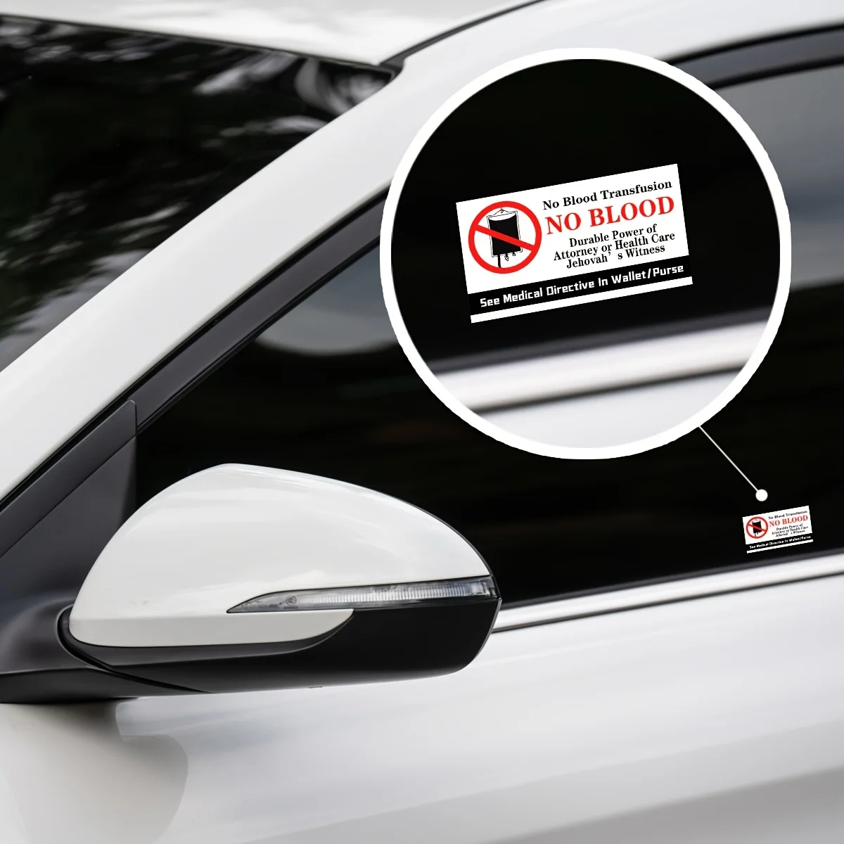 No Blood Jesus Witness Sticker 8PCS Car Vinyl Decal 2D Flat Waterproof Religious Window Bumper Body Motorcycle Decor