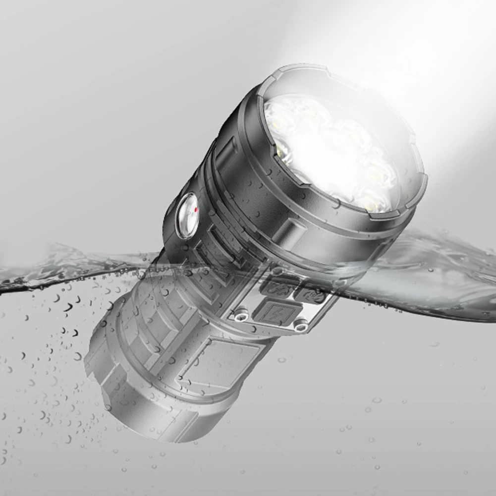 

Светодиодный мини-портативный фонарик, водонепроницаемый, аварийный, рабочий, с индикатором заряда, суперяркий, 1500 мАч, для кемпинга и походов на природе