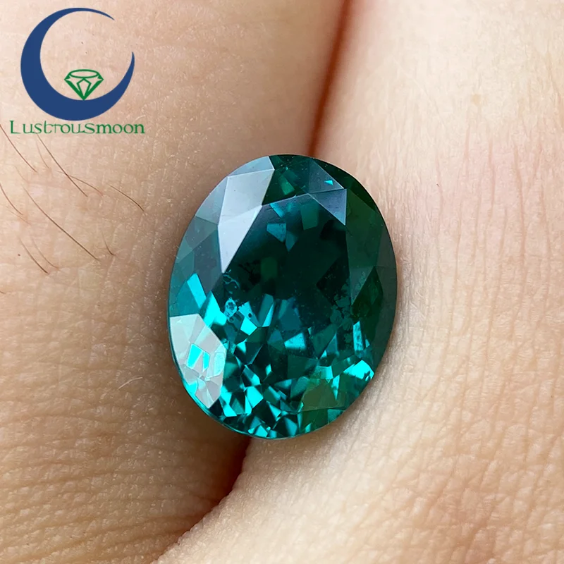 

YAG New Oval Cut Peacock Blue Color Stone Yttrium Aluminium Garnet Loose Gemstones Charms Beads for Jewelry Making