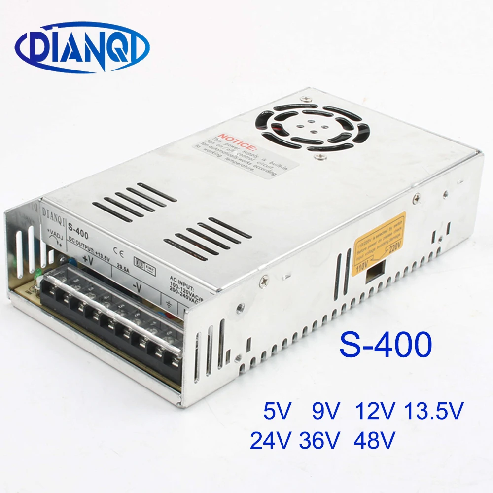 S-400-12 S-400-48 S-400-5 S-400-24 AC DC Switching power supply for LED Strip light S-400W 24V 48V 12V 5V 13.5V 9V 36V