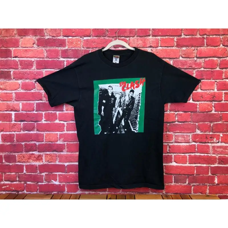 

РЕДКАЯ винтажная футболка 80-х 90-х THE CLASH в стиле панк-рок-группы, концертная футболка черного цвета, размер L