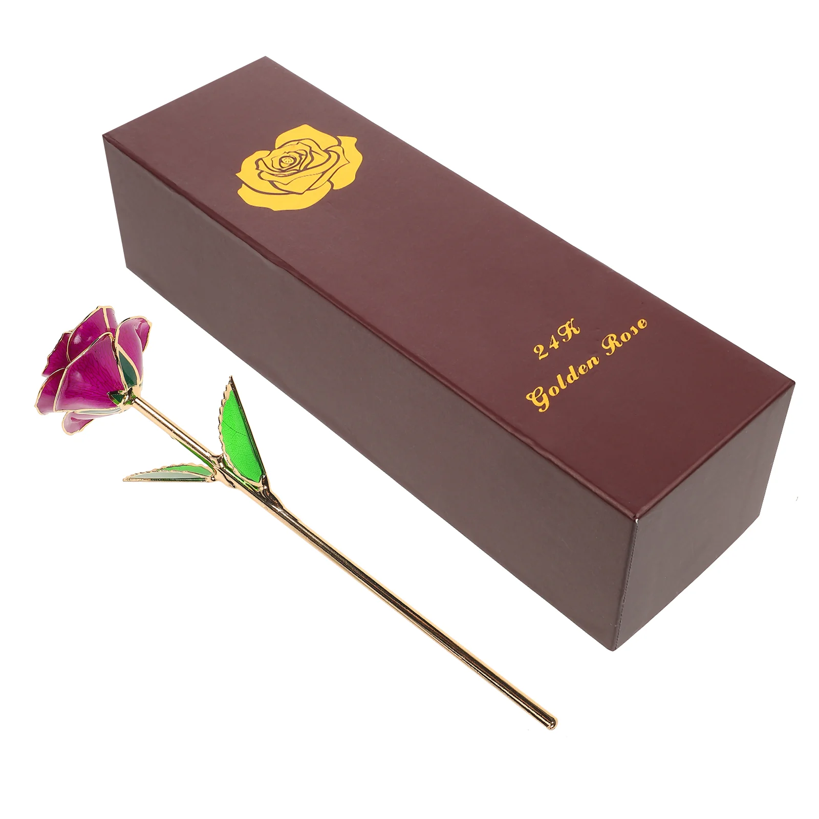 Regalos conmemorativos Flor de rosa artificial para superficie de pintura del día de San Valentín 24k