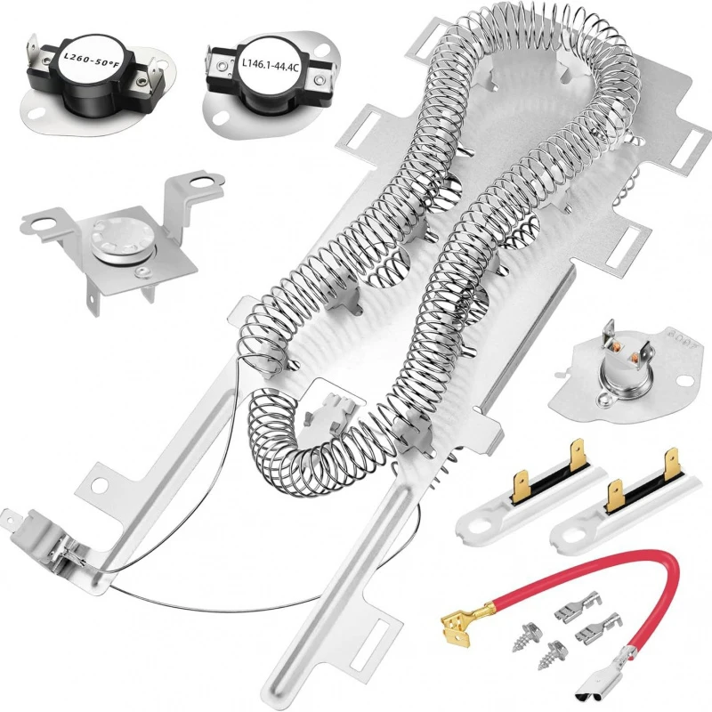 8544771 Heating Element & Thermostat Kit – 279816 279973 3392519 Thermal Fuse – For Maytag Kenmore KitchenAid Whirlpool Dryer