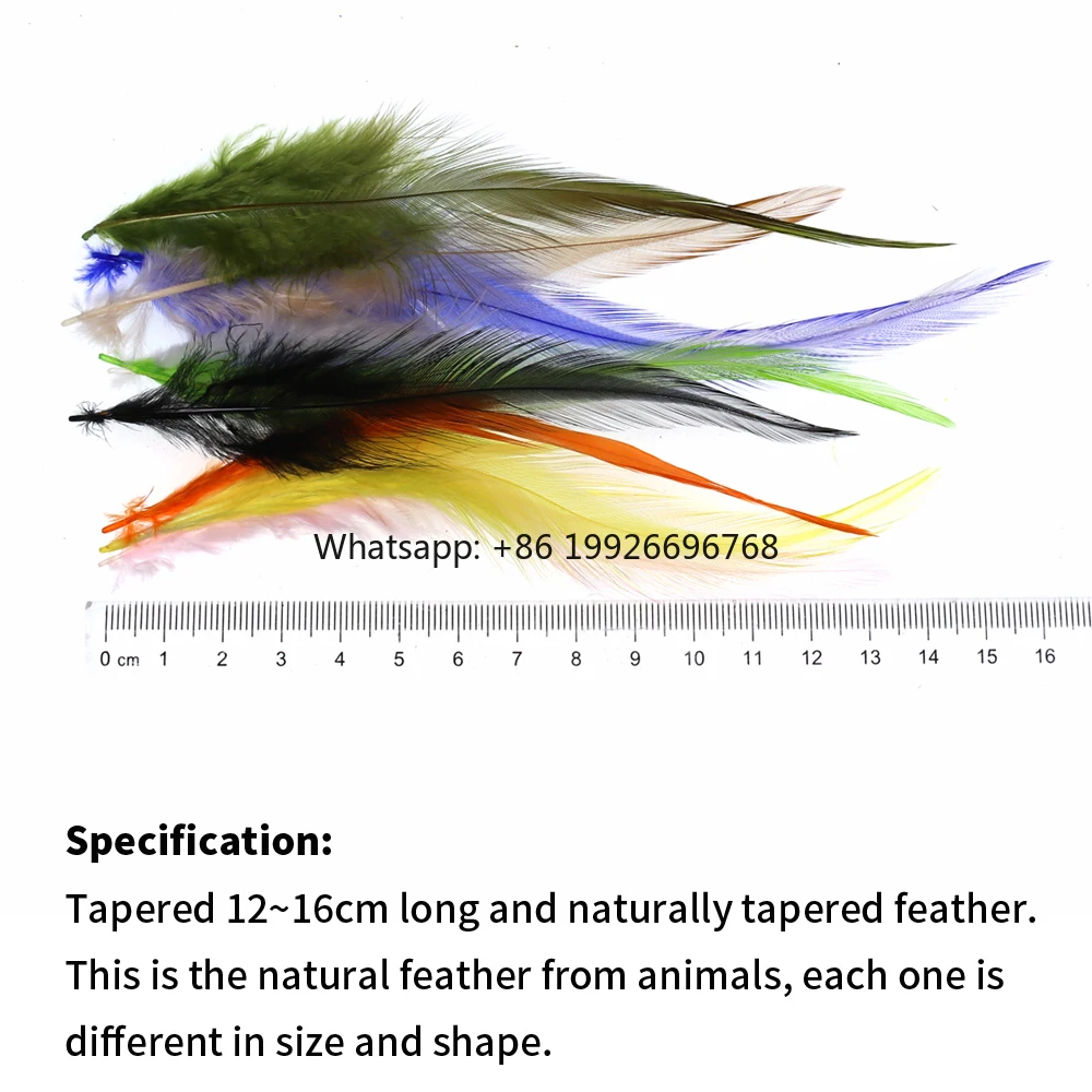 

Fly Tying Natural Chicken/Rooster Saddle Hackle Cock Feathers for Streamer&Woolly Bugger Flies Feather Material factory