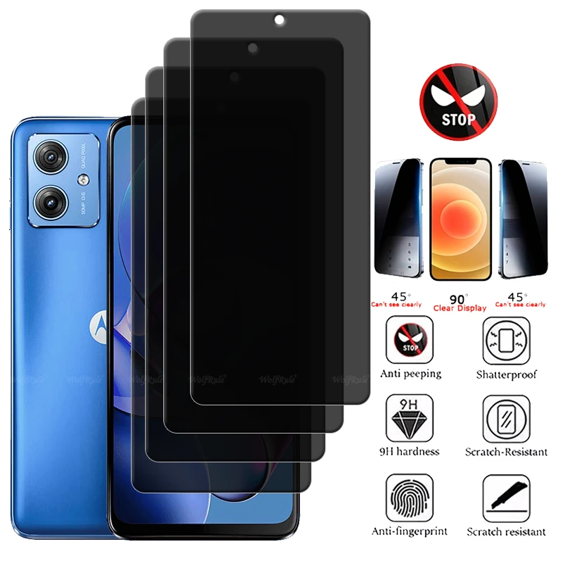 

1/2/3/4Pcs For Moto G64 Glass Motorola Moto G64 Tempered Glass Protective HD 9H Privacy Anti-Spy Glue Screen Protector Moto G64