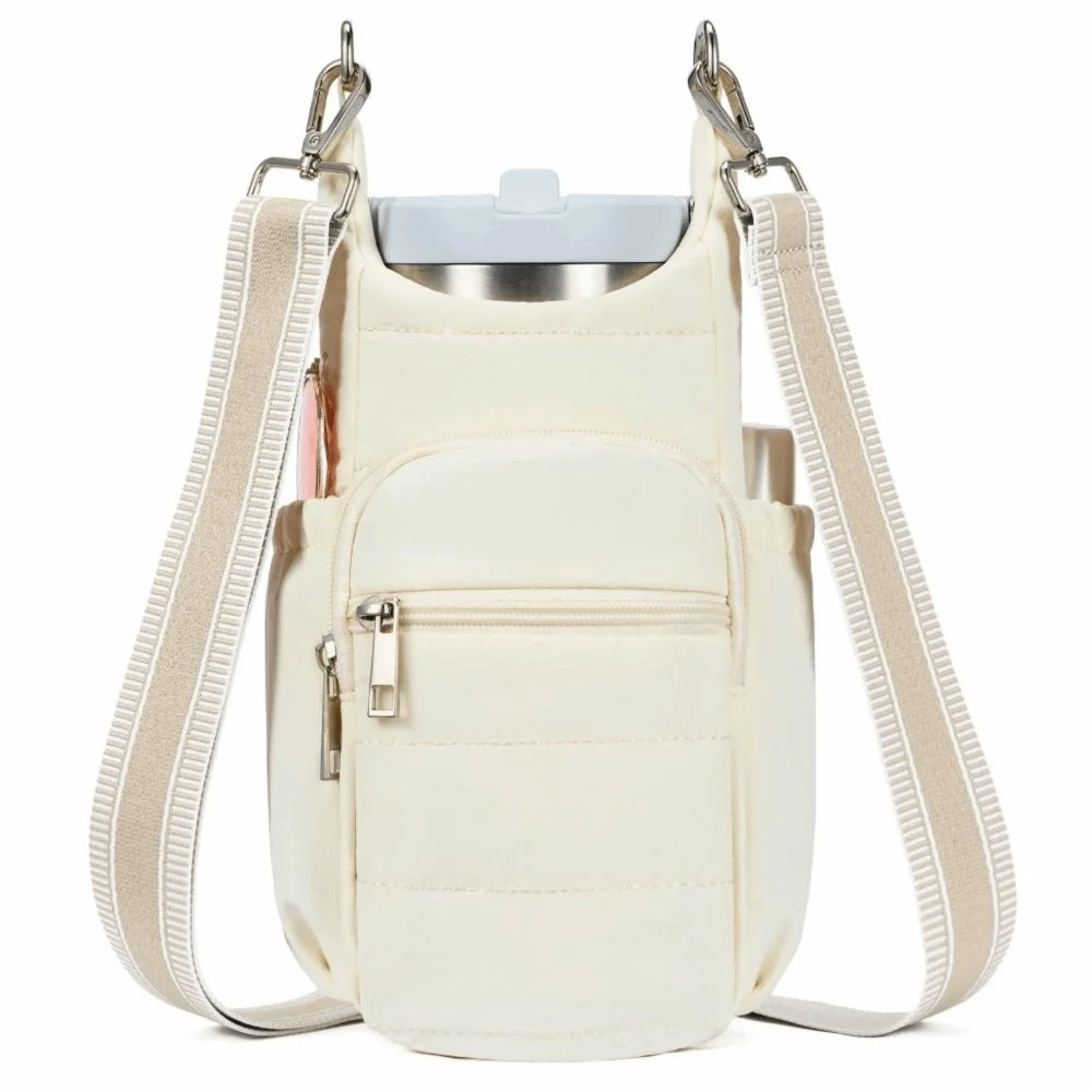 

Adjustable Strap Water Bottle Holder Phone Pocket Card Pockets Crossbody Bags Hands-Free Water Bottle Sling Bag Hiking