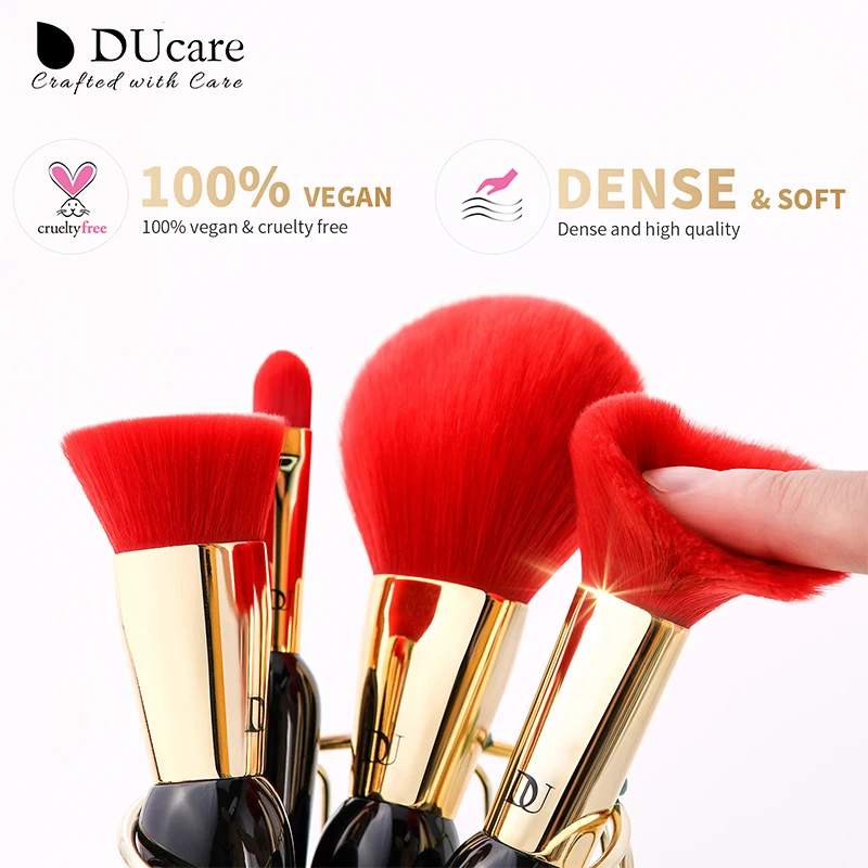 DUcare-Pincéis de Maquiagem Profissional, Fundação Blending, Pó Facial, Blush, Sombras, Cabelo Sintético, Escova Cosmética, 12Pcs