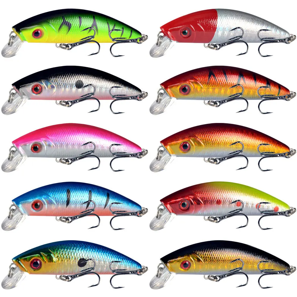 

Short Tongue Submersible Aorace Minnow Fishing Lure 7cm 8g 3D Eyes Crankbait wobbler Artificial Plastic Hard Bait Fishing Tackle