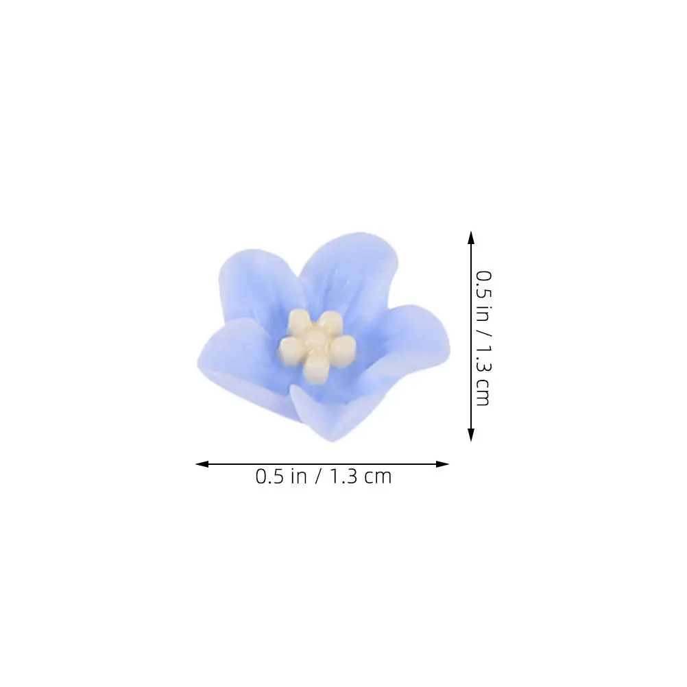 100Pcs Resin Flower Trumpet Charms Small Mixed Colors for DIY Craft Jewelry Making Phone Case Decoration Scrapbooking