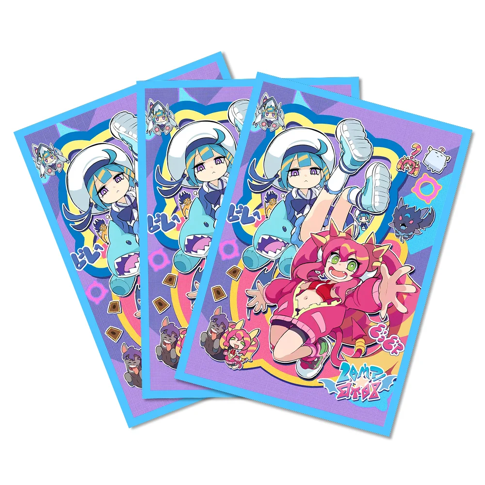 63 × 90 mm 100 Stück holografische Kunst-Cartoon-Anime-Kartenhüllen für YGO Top Loading Cartoon Deck Shield Kartenhülle