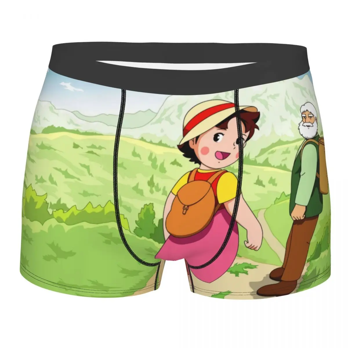 Custom Anime Heidi Girl Of The Alps Underwear Men Sexy Print Customized Heidi Peter Grandpa Boxer Shorts Panties