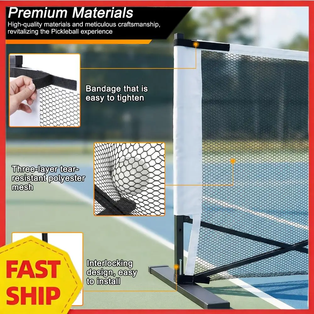 

Retractable Pickleball Nets with Wheels Professional Pickle Ball Game Net Stand Aluminum Alloy 22ft for Indoor & Outdoor Courts