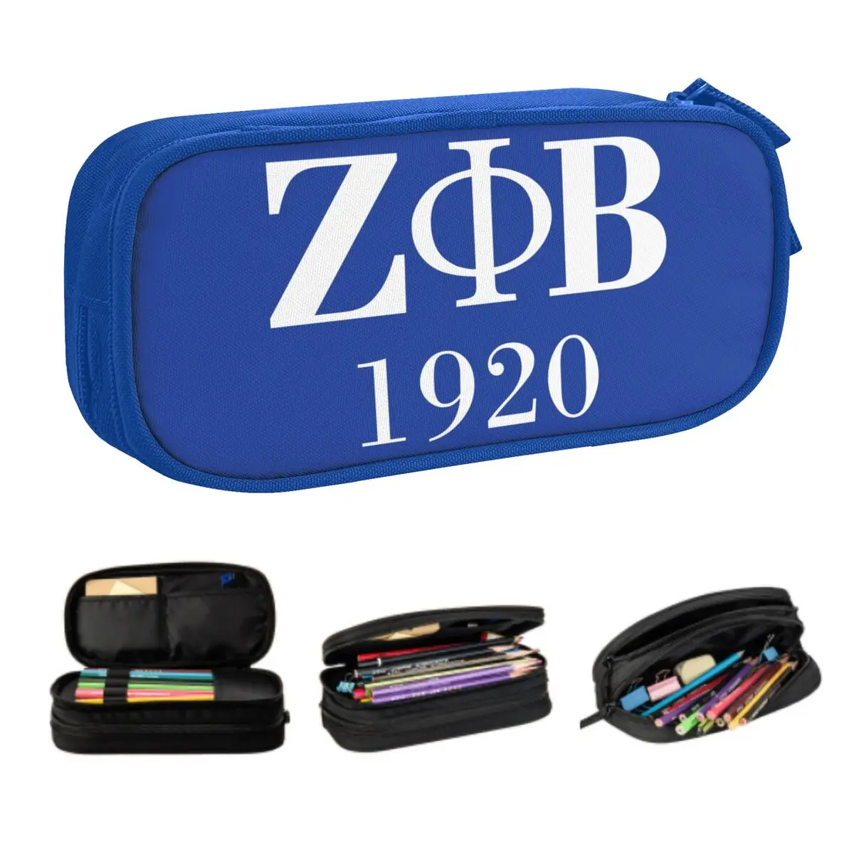 مخصص زيتا فاي بيتا مقلمة بشكل جذاب فتاة صبي تخزين كبير قلم رصاص الحقيبة الطلاب القرطاسية