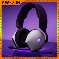 ALIENWARE AW520H Headphones Wired Headset AI Intelligent Noise Reduction Lightweight RGB Esports Gamer Pc Gaming Earphone Mic