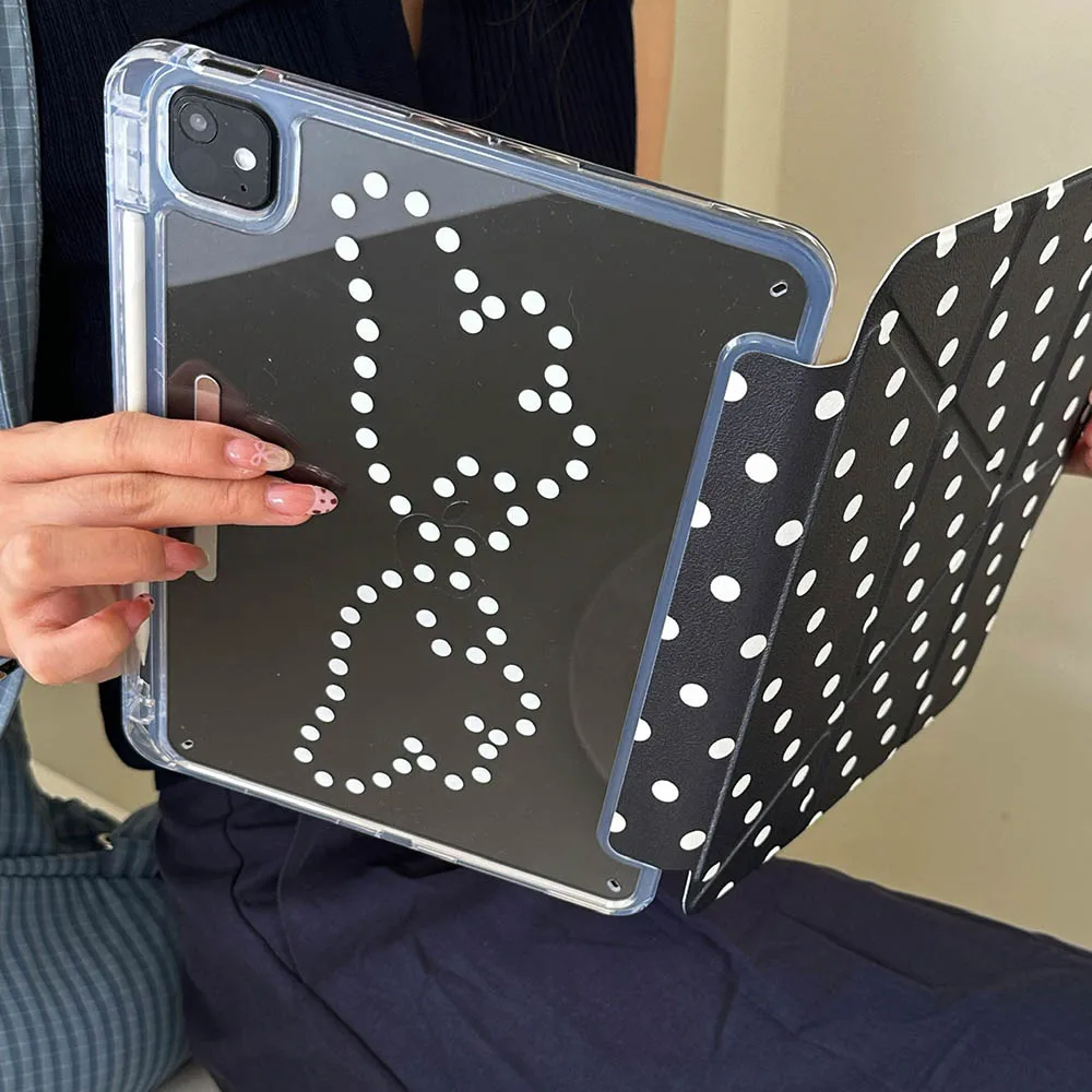 حافظة أجنحة الملاك منقط لجهاز iPad Air 11 حافظة iPad 10th 11th A16 9th غطاء iPad Pro11 4 5 10.9in 12.9 M2 M3 M4 حامل القلم الرصاص