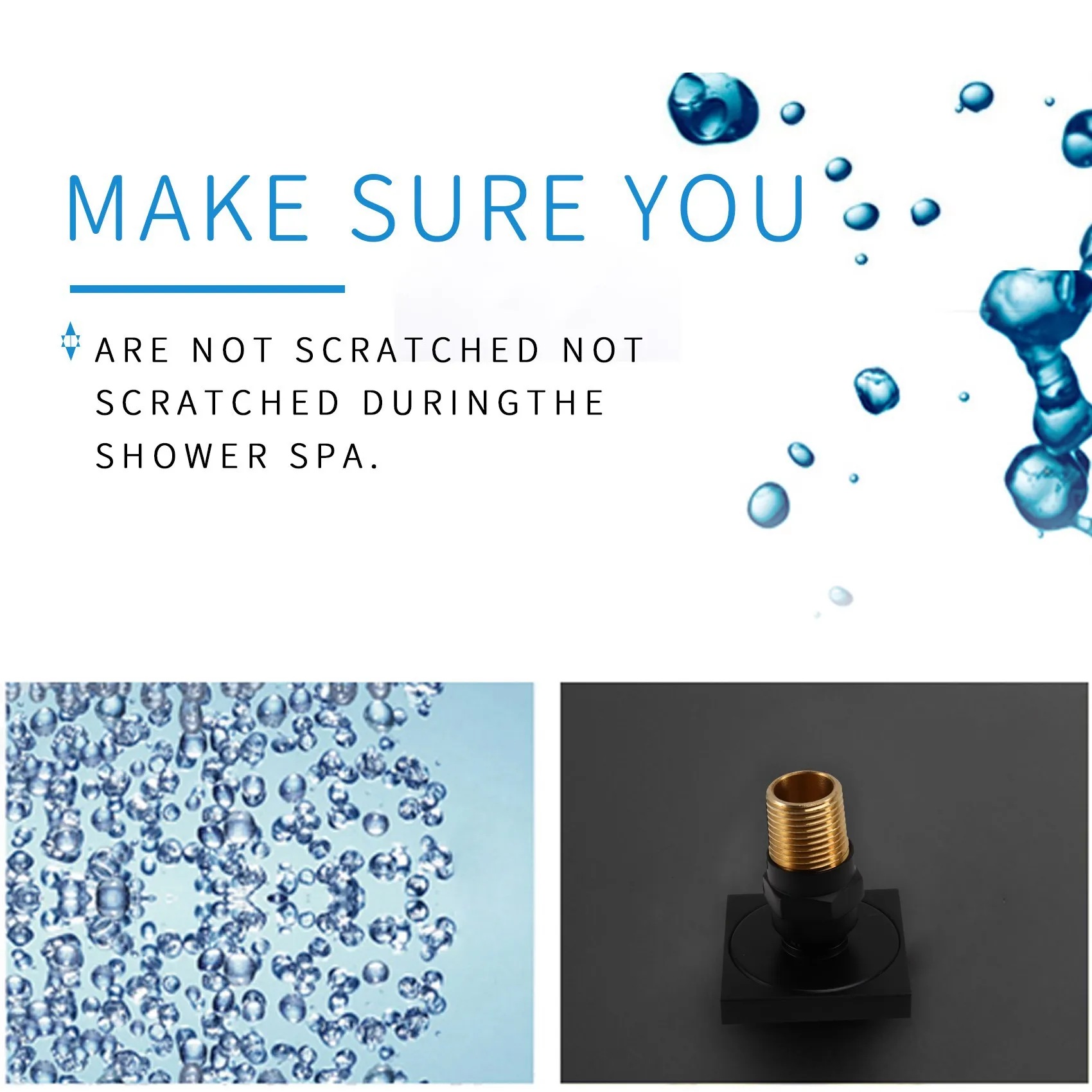 

Душ Спа Латунные квадратные массажные форсунки для тела Спрей для душа для тела, матовый никель, матовый черный-AC17