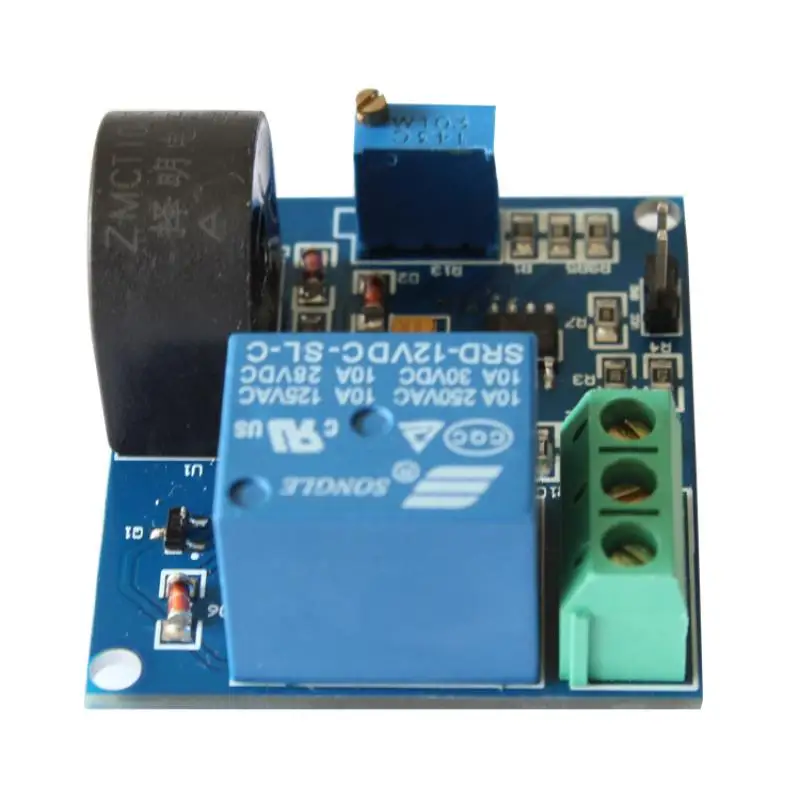 AC Current Detection Relay Module 12V Power Supply 0-5A Adjustable Range For Overcurrent Protection Industrial Control