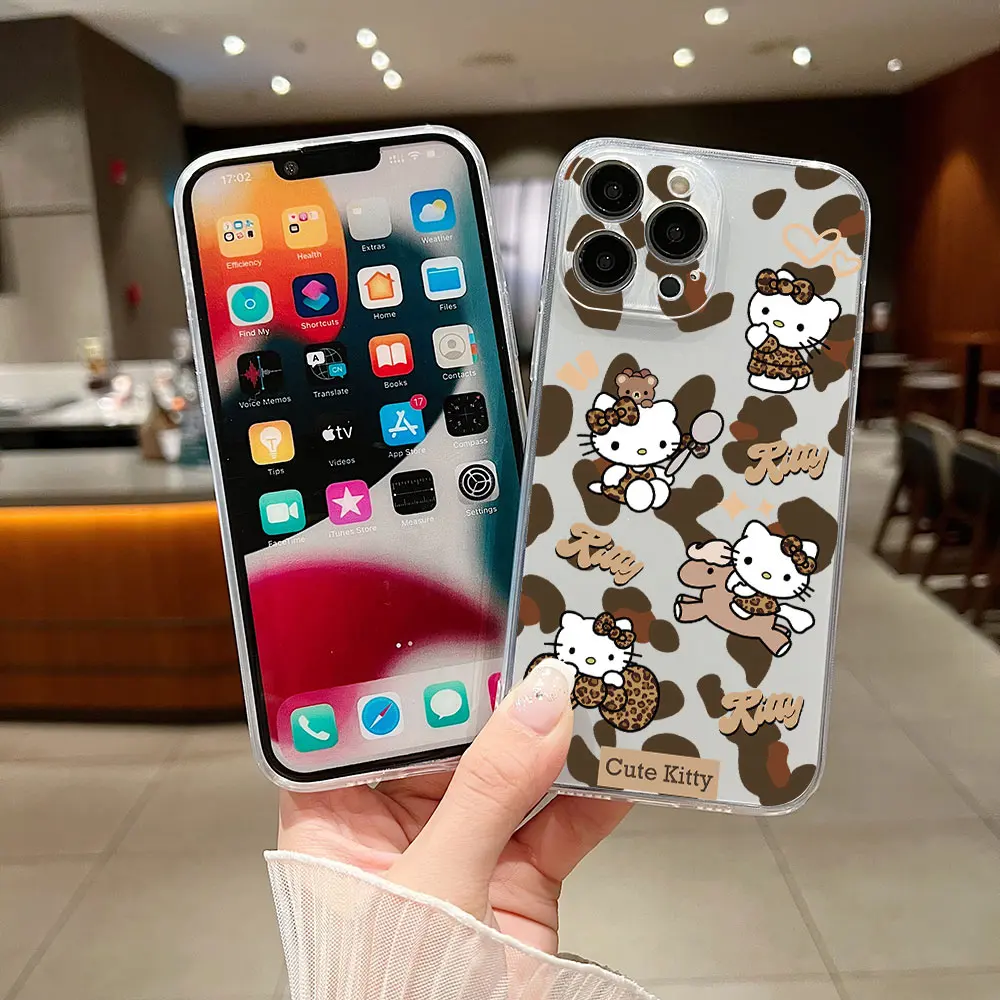 Fashion Hello Kitty Phone Case For Samsung S24 S23 S22 S21 S20 S10 FE Note20 Note10 Plus Ultra Lite 5G Clear Soft TPU Cover