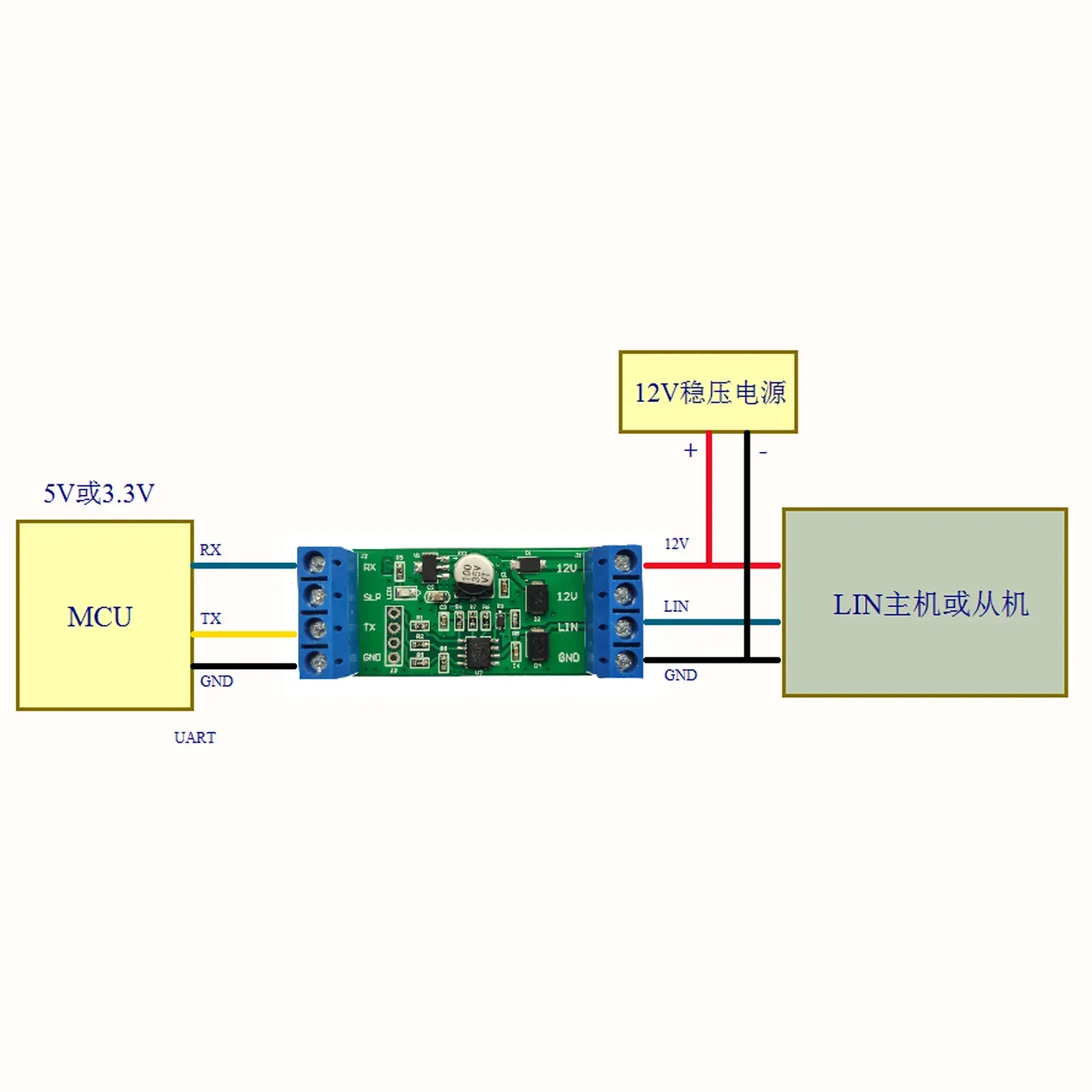 UART to LIN bus module suitable for 3.3V power supply MC/5V power supply MCU