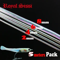 hot 5meters set 2/4/6/8mm pearlescent braid mylar tube fly tying materials for tube fish pattern fly tying hollow round cord