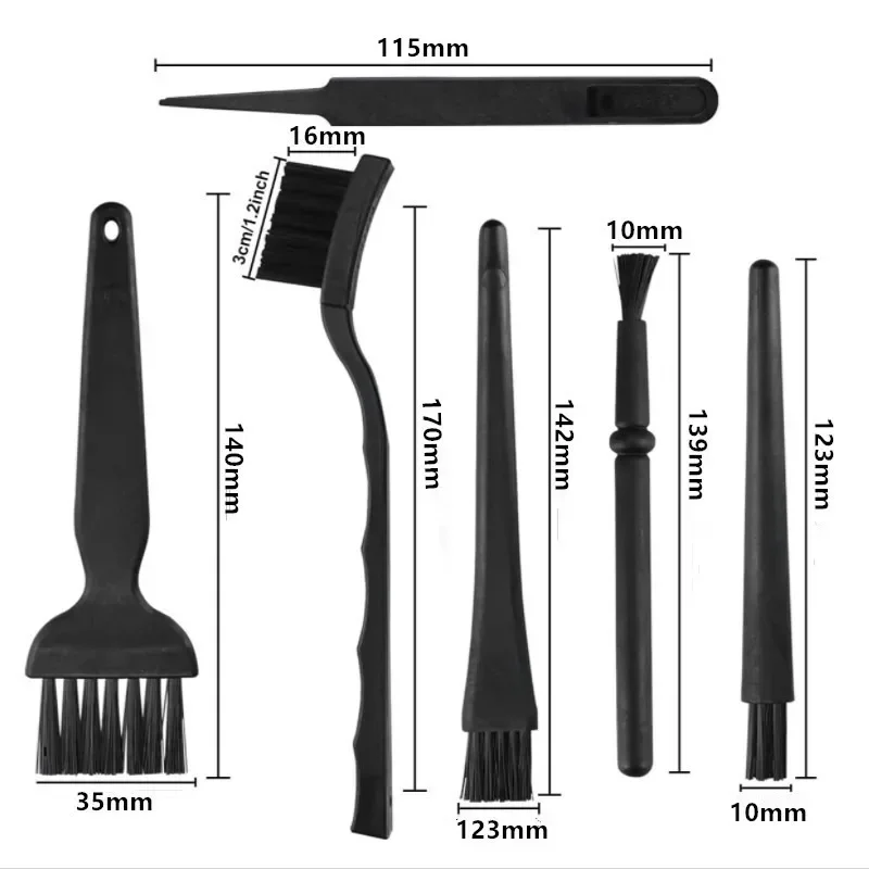 Kit de limpeza profissional do teclado do portátil, escova antiestática portátil para telefone, tablet, PCB, reparo de Bga, 6 em 1