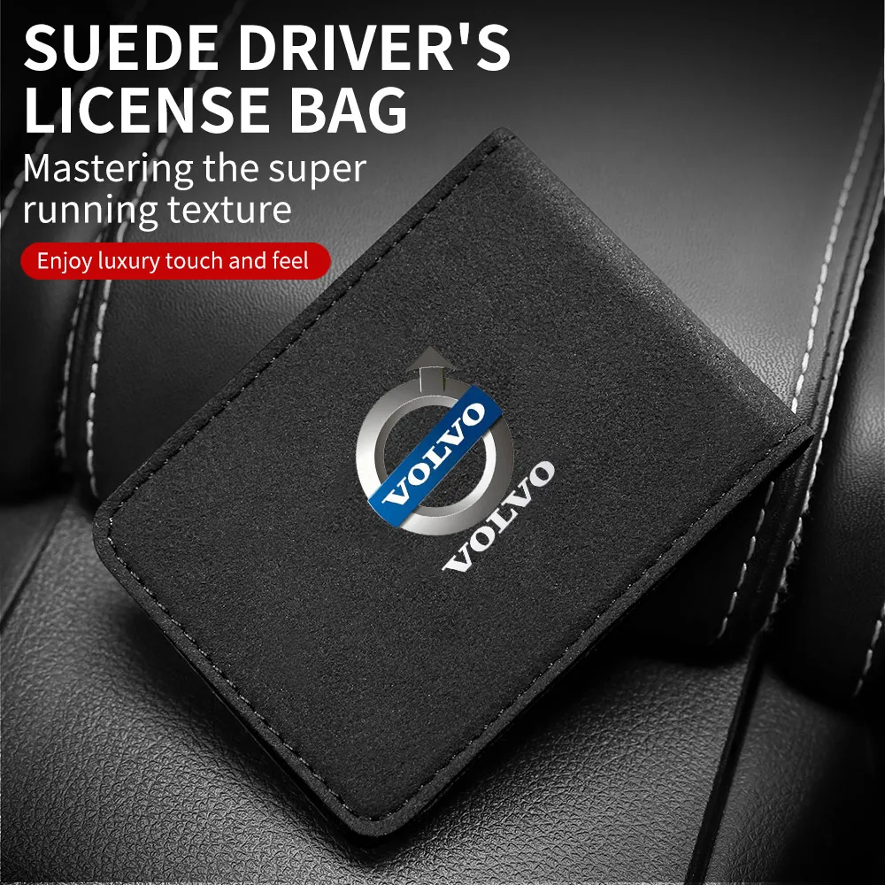 Car Driving License Bag Card Credit Holder Purse For Volvo XC90 XC60 C30 T6 S60 C70 XC40 V40 XC70 V70 V60 V50 S80 S40 V90 S90