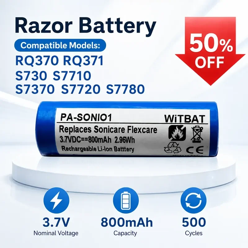 

Replacement Battery for Philips RQ370 RQ371 S730 S7710 S7370 S7720 S7780 Electric Shavers