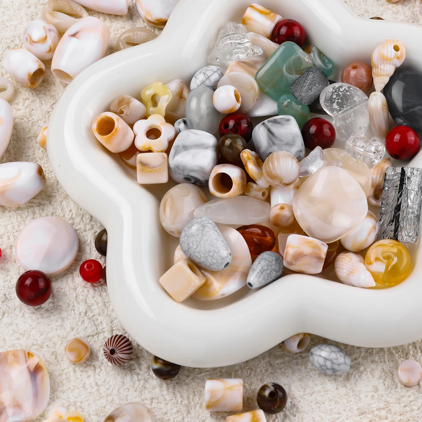 20g Mixed Colorful Acrylic Beads Loose Jewelry Making Beads For DIY Bracelets And Findings Accessories