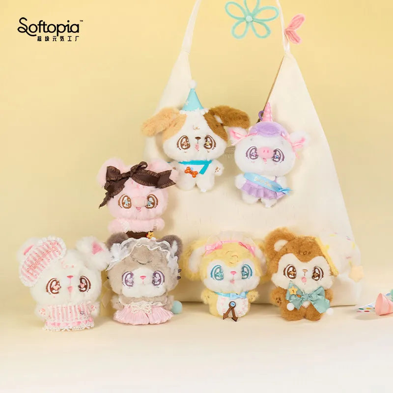 Softopia Dolly Paws - Llavero de peluche suave y adorable, muñecos de peluche, colgante para mochila o bolso, regalo de cumpleaños perfecto para niñas