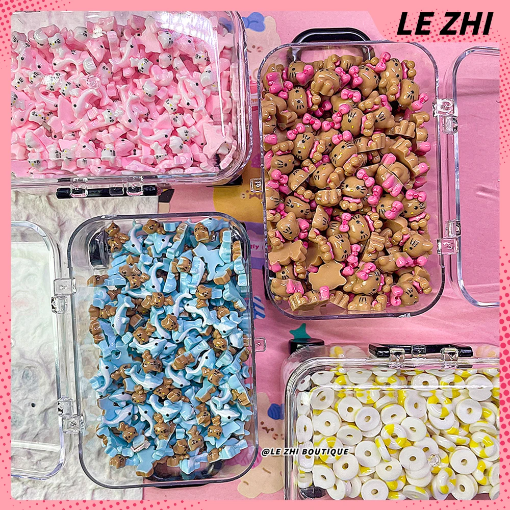 100/200Pcs Sanrio Hello Kitty Small Suitcase Nail Accessories Anime Cartoon Pool Party Charm Nail Decoration Party Stickers